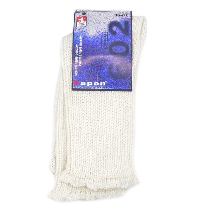 MILOŠ - bílé ponožky s vlnou, vel.23-24