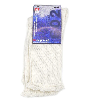 MILOŠ - bílé ponožky s vlnou, vel.23-24