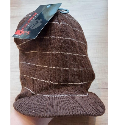 N207 - ČEPICE PÁNSKÁ s kšiltem - HNĚDÁ