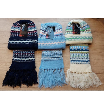 N232 - DĚTSKÝ SET ČEPICE + ŠÁLA - KRÉMOVÁ