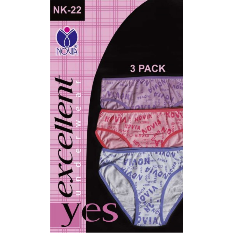 NK-22 dívčí kalhotky s potiskem (3 pack), vel. 140