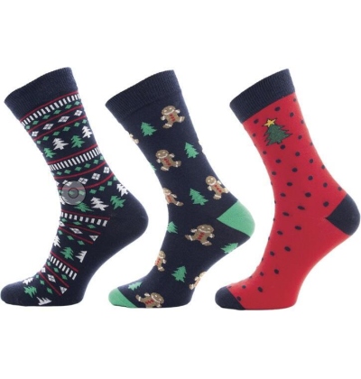 NOVIA-1046B Pánské vánoční ponožky, lycra, 42-46
