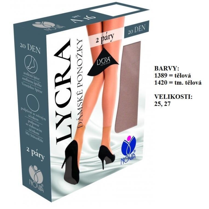 NOVIA-A16 ponožky s lycrou, 2 páry