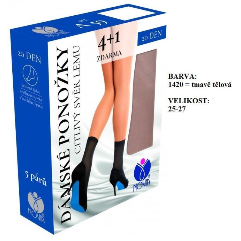 NOVIA-A59 ponožky, zdravotní lem, 5 párů