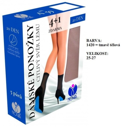 NOVIA-A59 ponožky, zdravotní lem, 5 párů