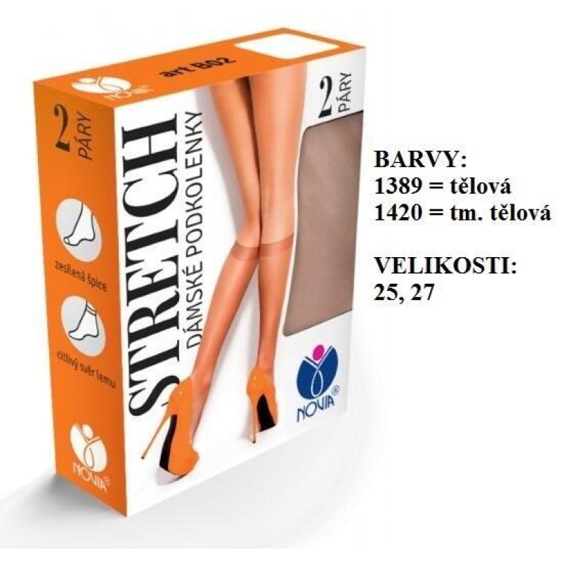 NOVIA-B02 stretchové podkolenky, 2 páry