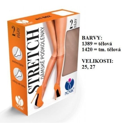 NOVIA-B02 stretchové podkolenky, 2 páry