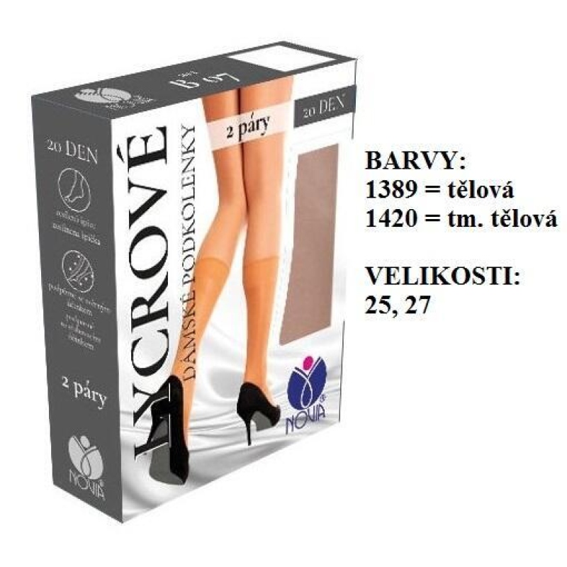 NOVIA-B07 podkolenky s lycrou, 2 páry