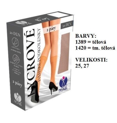 NOVIA-B07 podkolenky s lycrou, 2 páry
