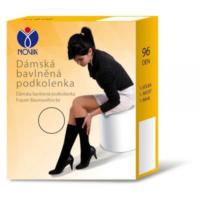 NOVIA-B09 podkolenky, bavlna + lycra