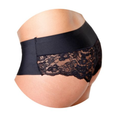 NOVIA B7 - Dámské kalhotky s krajkou, L - BÍLÁ