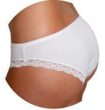 NOVIA B8 - Dámské kalhotky s krajkou, L - BÍLÁ