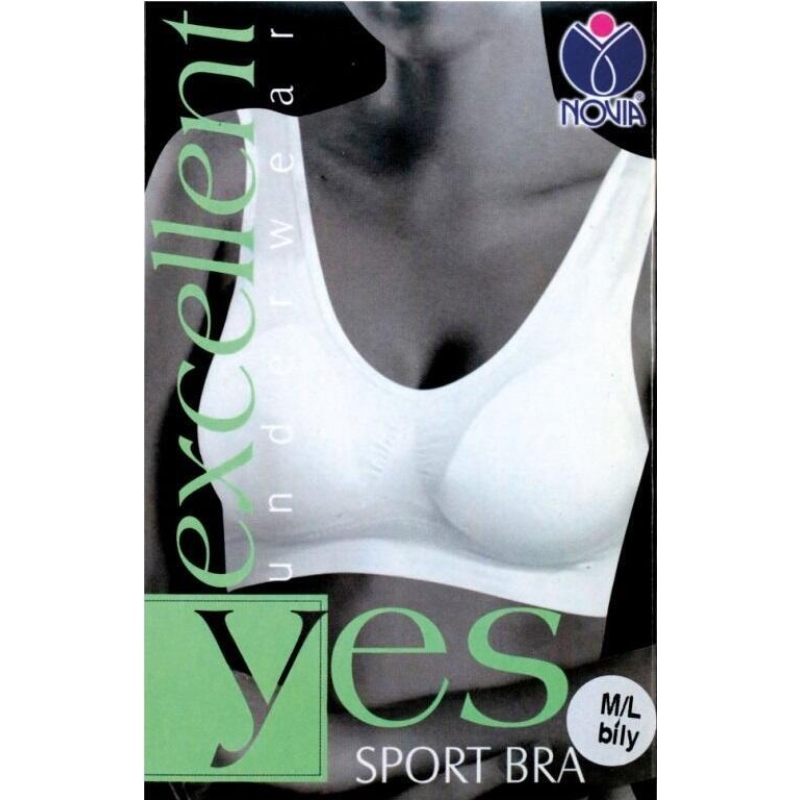 NOVIA-BZVP02 SPORT BRA,sport.podprsenka, L/XL BÍLÁ