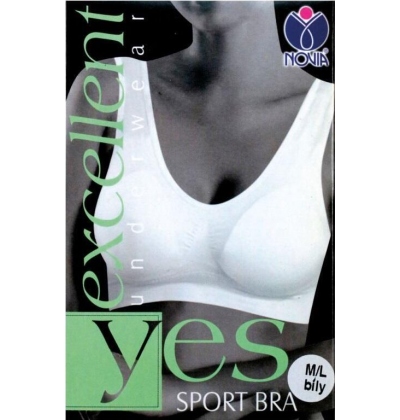NOVIA-BZVP02 SPORT BRA,sport.podprsenka, L/XL BÍLÁ