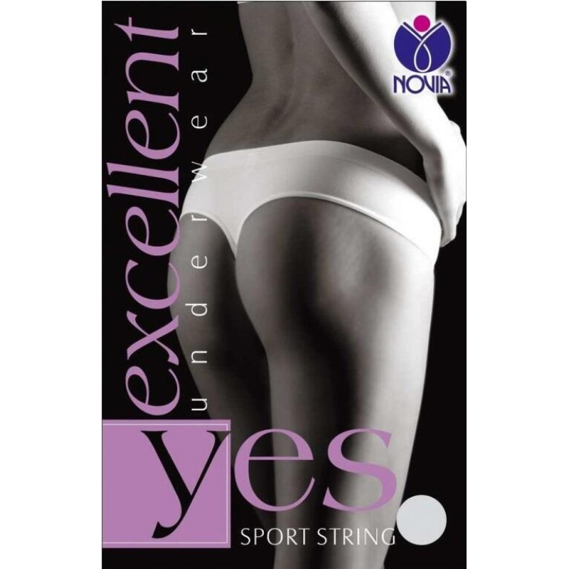 NOVIA-BZVST01 SPORT STRING,bezeš.tanga, L/XL BÍLÁ