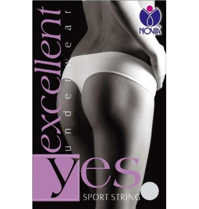NOVIA-BZVST01 SPORT STRING,bezeš.tanga, L/XL BÍLÁ