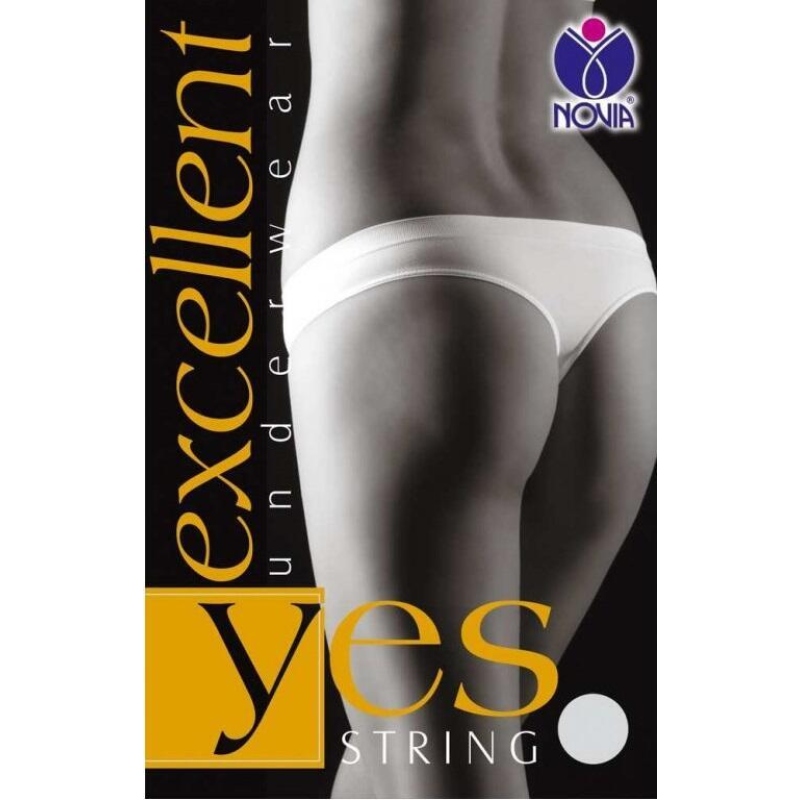 NOVIA-BZVT01 STRING, bezešvá tanga, L/XL BÍLÁ