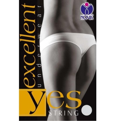 NOVIA-BZVT01 STRING, bezešvá tanga, L/XL BÍLÁ