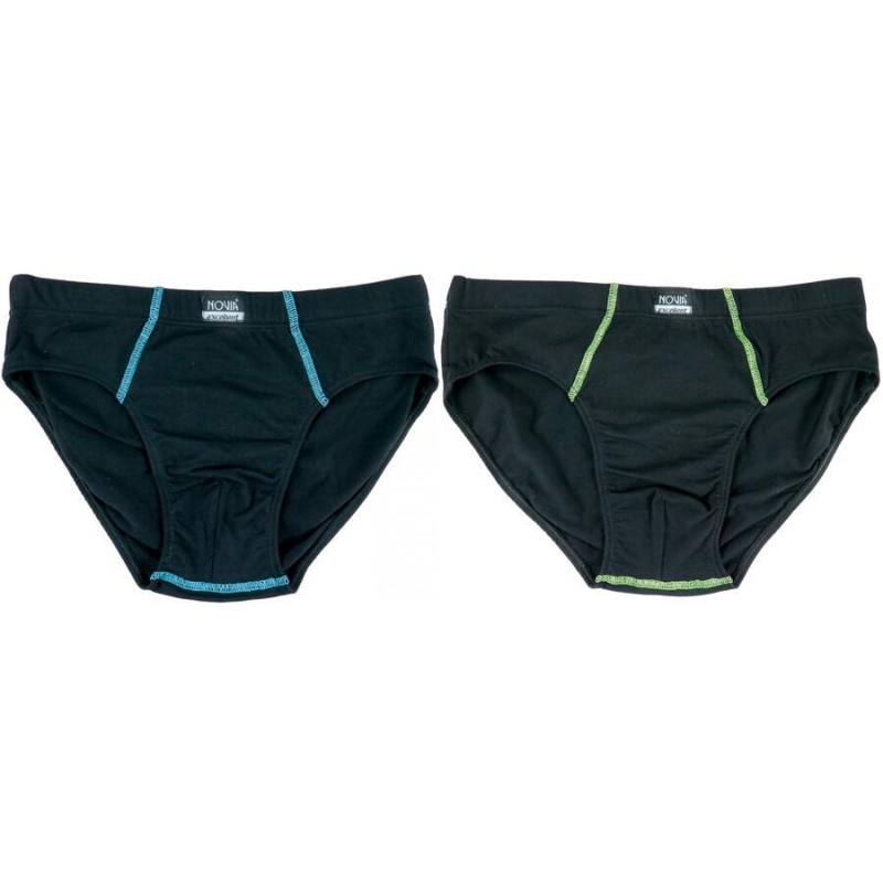 NOVIA-NM02 pánské bavlněné slipy, 2XL - MODRÁ