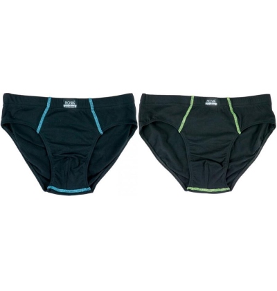 NOVIA-NM02 pánské bavlněné slipy, 2XL - MODRÁ