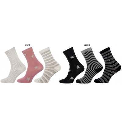 NOVIA - S07 - dámské ponožky lurex,vel.UNI, VZOR A