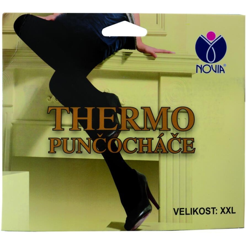 NOVIA THERMO punčocháče -  L 07 - ČERNÁ  L