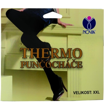 NOVIA THERMO punčocháče -  L 07 - ČERNÁ  L