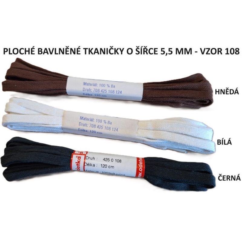 ODETKA-108 TKANIČKY ploché, bavlna,100 cm BÍLÁ