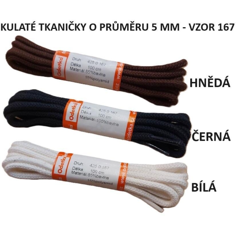 ODETKA-167 TKANIČKY kulaté, průměr 5 mm, délka 160 cm