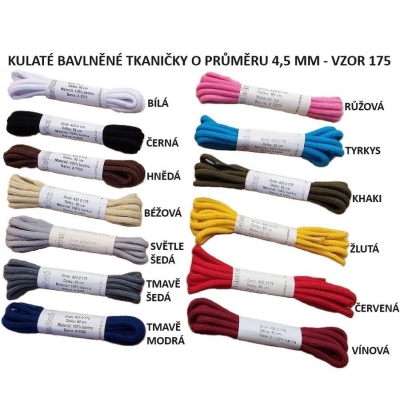 ODETKA-175 TKANIČKY bavlněné, průměr 4,5 mm, délka  80 cm
