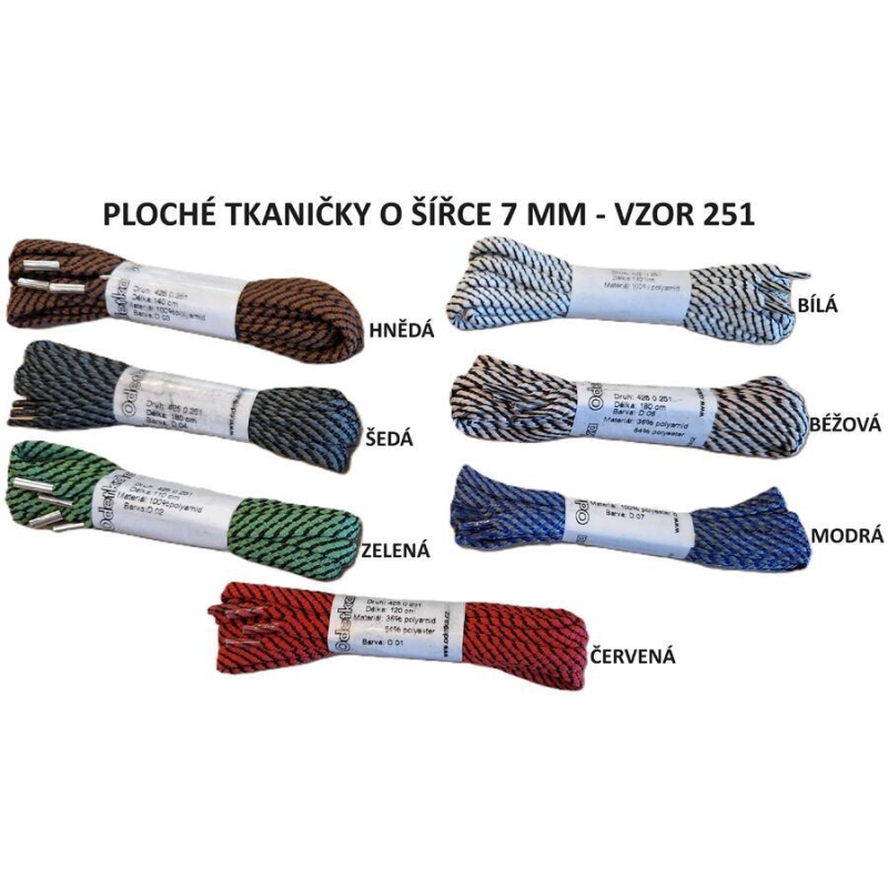 ODETKA-251 TKANIČKY ploché,130 cm HNĚDÁ