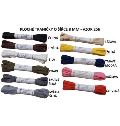 ODETKA-256 TKANIČKY ploché, šířka 8 mm, délka 130 cm