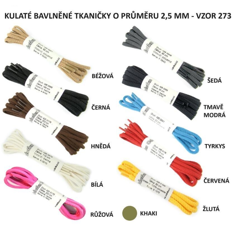 ODETKA-273 TKANIČKY bavlněné, průměr 2,5 mm, délka  60 cm