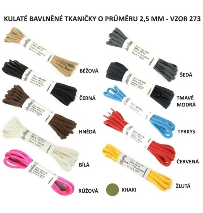 ODETKA-273 TKANIČKY bavlněné, průměr 2,5 mm, délka  90 cm