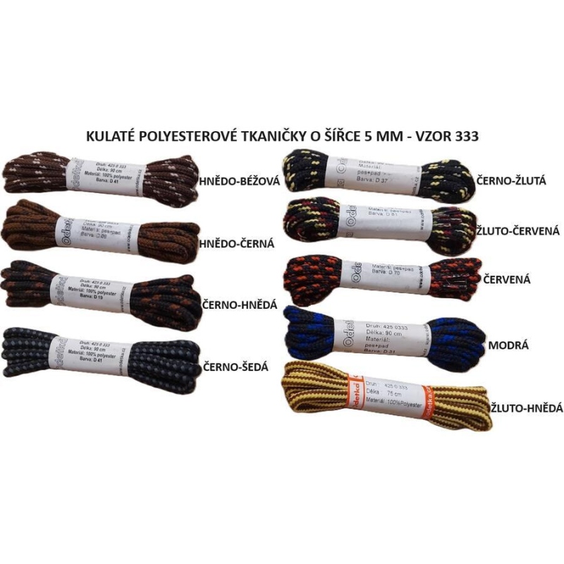 ODETKA-333 TKANIČKY kulaté, průměr 5 mm, délka 110 cm