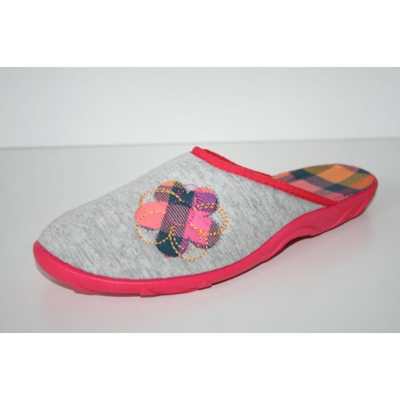 PAULA ZŠ, šedý melír, kytka, 235D060 39