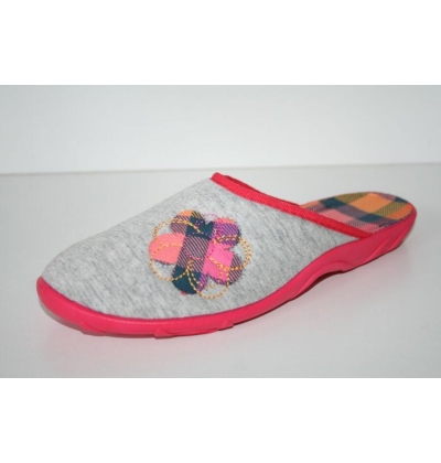 PAULA ZŠ, šedý melír, kytka, 235D060 39