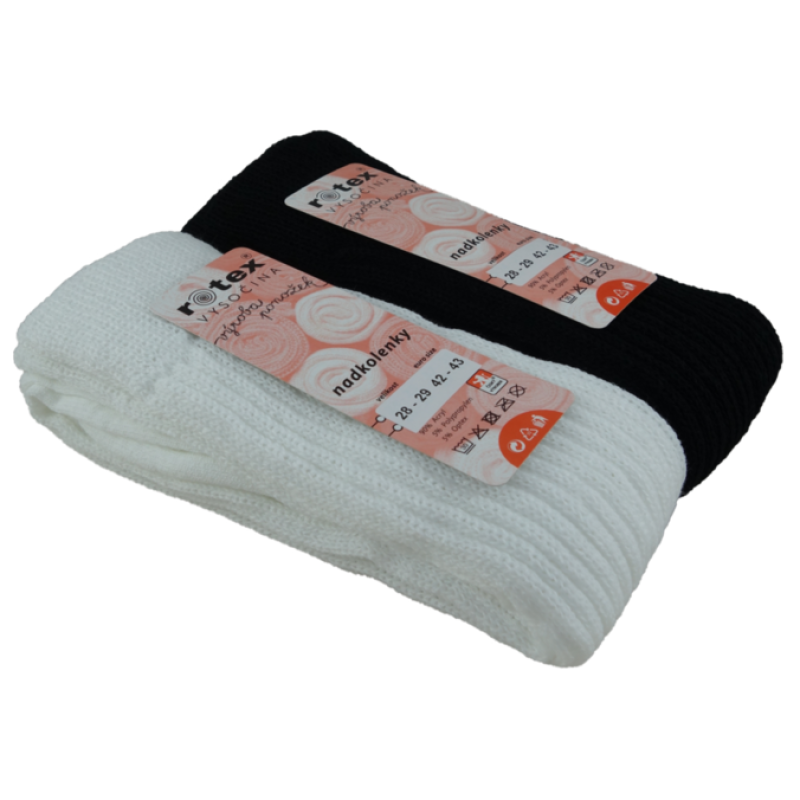 ROTEX-NADKOLENKY akrylové, vel.24-25 (37-38) BÍLÁ